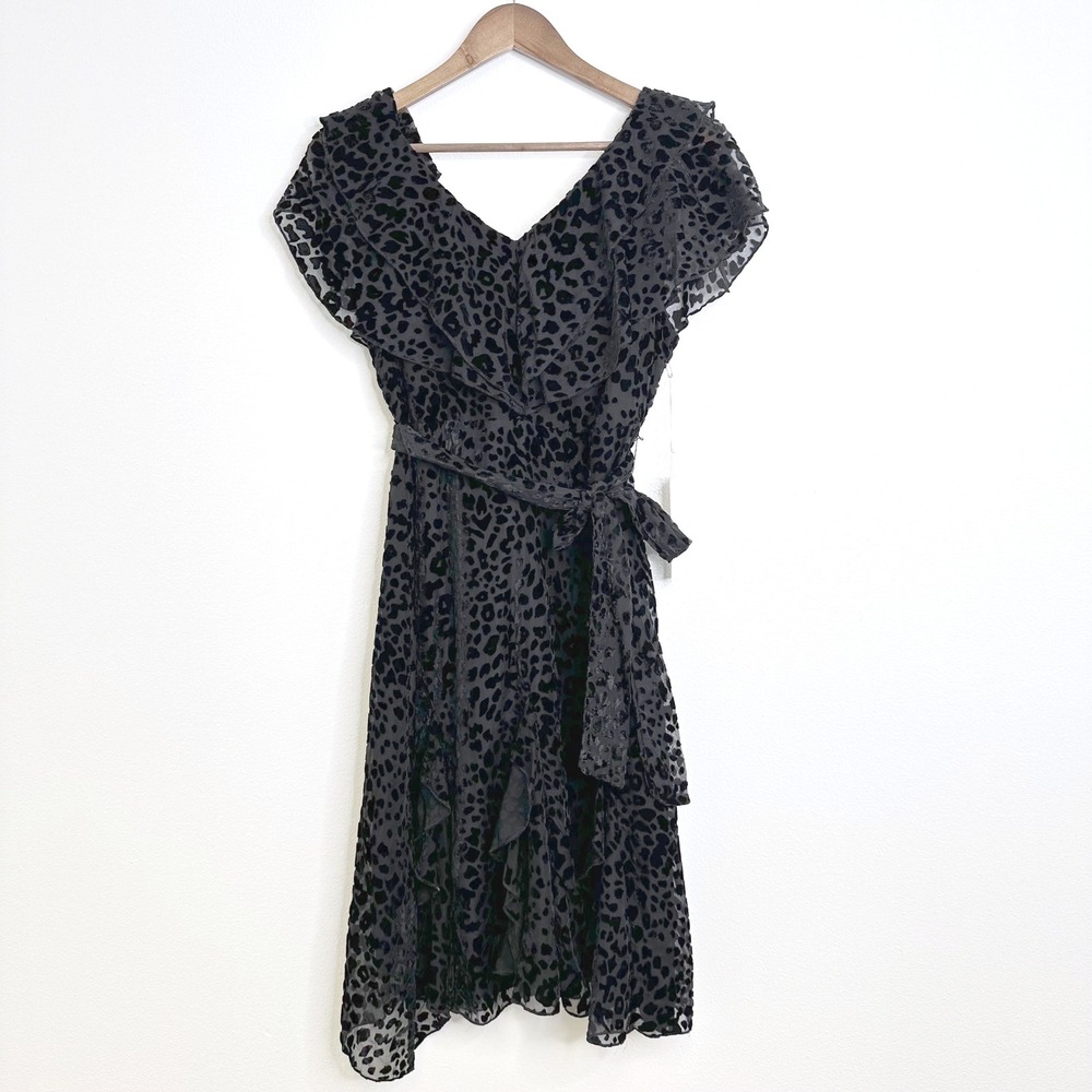 Bishop + Young Emily‎ Animal Print Dress Black Size M